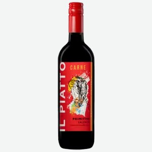 Вино Il Piatto Primitivo красное полусухое 0,75 л