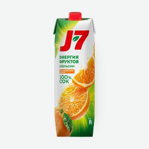 Сок J-7 Энергия фруктов Апельсин с мякотью, 970 мл