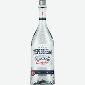 Водка ЗИМНЯЯ ДЕРЕВЕНЬКА на солодовом спирте альфа, 0.375л
