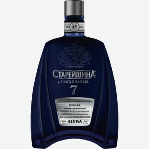 Коньяк СТАРЕЙШИНА Сингл Баррел, 7 лет, 0.5л