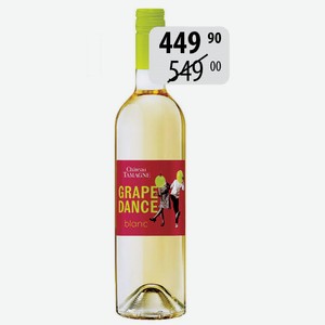 Вино Шато Тамань Грейп Дэнс бел.п/сух. 10,5% 0,75л
