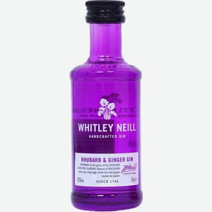 Джин Whitley Neill Rhubarb & Ginger Handcrafted Dry Gin 43% 0.05 л.