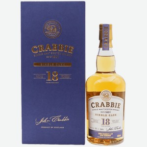 Виски Crabbie s Single Malt Scotch Whisky 18 y.o. (gift box) 47% 0.7 л.