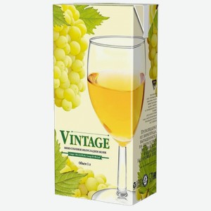 Вино белое Торговый дом Виктория Vintage полусладкое 10,5 - 12,5%, 1 л, тетрапак, Россия