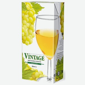Вино белое Торговый дом Виктория Vintage сухое 10,5 - 12,5%, 1 л, тетрапак, Россия