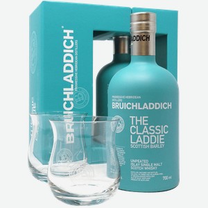 Виски Bruichladdich The Classic Laddie Islae single malt scotch whisky (gift box with 2 glasses) 50% 0.7 л.