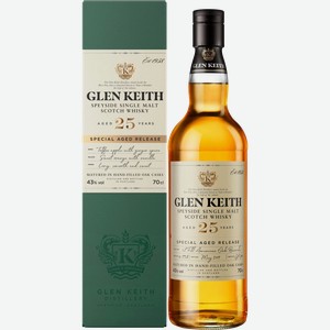 Виски Glen Keith 25 y.o. Single Malt Scotch Whisky (gift box) 43% 0.7 л.