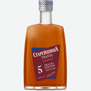 Коньяк Старейшина, 5 летней выдержки, фляжка 0.1л