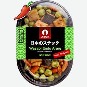 Орехи Tako Samurai Японские снеки из бобовых Wasabi Endo Arare