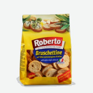 Хрустящие хлебцы Брускеттине с оливковым маслом "Roberto" 100гр