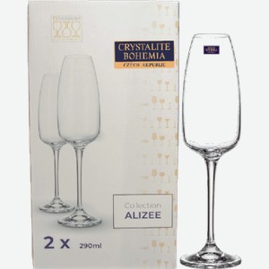 Набор бокалов для шампанского Crystalite Bohemia Alizee (2x290 мл)