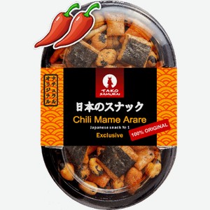 Орехи Tako Samurai Японские снеки из бобовых Chili Mame Arare