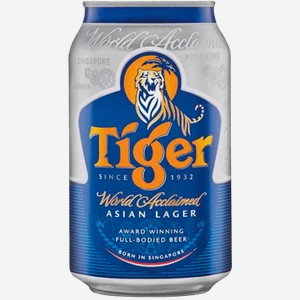 Светлое пиво Tiger 0.33л