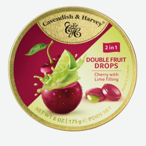 Конфеты Cavendish & Harvey Леденцы с жидким центром Double Fruit Cherry with Lime 175г