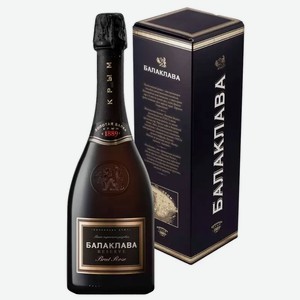 Вино игристое розовое брют «Балаклава» RESERVE ROSE в темной подарочной упаковке 0.75 л