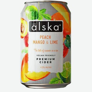 Сидр Alska Peach, Mango & Lime 4% 0.33 л.