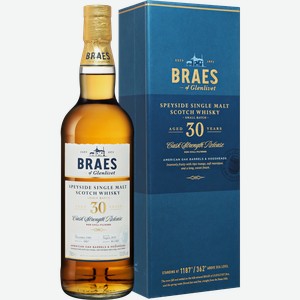 Виски Braes of Glenlivet Speyside Glenlivet Small Batch Single Malt Scotch Whisky 30 y.o. (gift box) 53% 0.7 л.