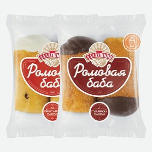Ромовая баба белая, темная глазурь с изюмом Аладушкин 160 г