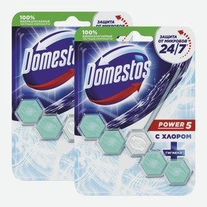 Блок для унитаза Domestos Power 5 Кристальная чистота с хлором 55 г
