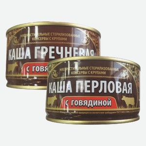Каша гречневая, перловая с говядиной КТК 325 г