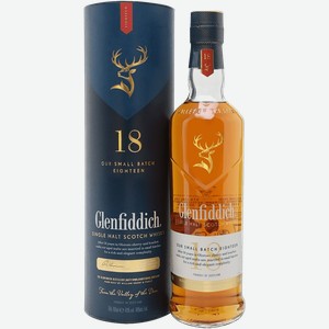 Виски Glenfiddich 18 y.o. Single Malt Scotch Whisky (gift box) 40%  0.7 л.