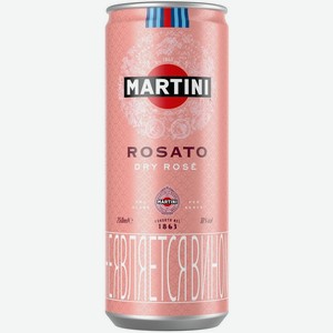 Вино  Мартини  Розато Драй, в жестяной банке, 0.25 литра, игристый винный напиток, посусухое