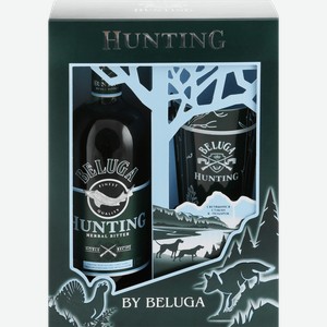 Ликёр Beluga Hunting Herbal Bitter (gift box with a glass) 38% 0.7 л.