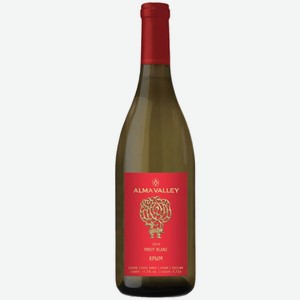 Вино тихое белое сухое ЗГУ Крым Alma Valley PINOT BLANC 2014 0.75 л