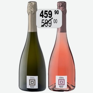 Вино игр. Шато Тамань Селект Блан бел.брют, Селект Розе роз.брют 12,5% 0,75л