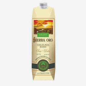 Вино Сиерра Ора Белое Полусладкое 1л