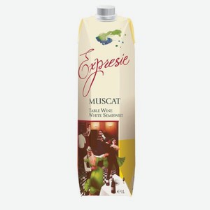 Вино Экспрессия Мускат Белое Полусладкое 1л