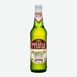 Пиво Прага Премиум Пилс, светлое, фильтр., ст/б, 4,7%, 0,5 л