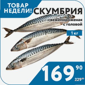 Рыба Скумбрия с/м с/г 1 кг