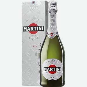 Вино  Мартини  Асти, в подарочной коробке, 750 мл, Игристое-белое, Сладкое