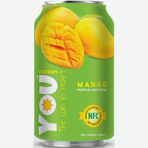 Сок  Ю Вьетнам  Манго, Напиток Сокосодержащий 30%, 330 мл