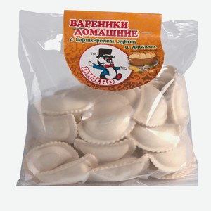 Вареники домашние с картошкой, луком и грибами 0,5кг ТМ Пинго