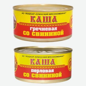 Каша перловая со свининой, гречневая со свининой №8 325гр Йошкара-Олинский м/к
