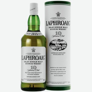 Виски Laphroaig Single Malt 10 years old (gift box) 40% 0.7 л.