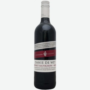 Вино  Дани де Вет  Каберне Совиньон-Мерло, 2017, 2017, 750 мл, Красное, Сухое