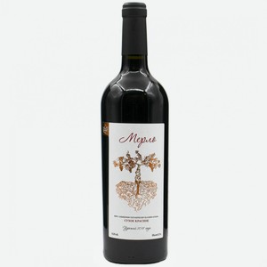 Вино тихое красное сухое ЗГУ Кубань Gunko Winery МЕРЛО 2018 0.75 л