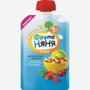 Пюре Фрутоняня Яблоко/шиповник/клюква 90г Дой-пак