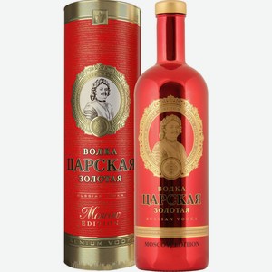 Водка  Царская  Золотая,  Москоу Эдишн , в тубе, 1000 мл