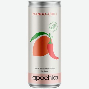 Вода  Лапочка  Манго + Чили, в жестяной банке, 330 мл