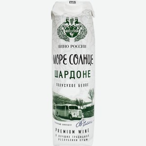 Вино  Море Солнце  Шардоне, Тетра Призма, 1000 мл, Белое, Полусухое