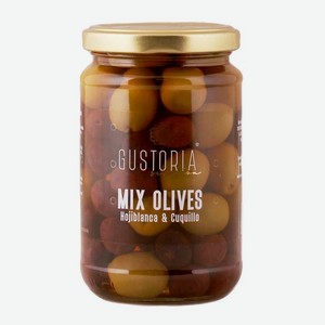 Продукты питания Оливки Микс с косточками GUSTORIA 0.314кг