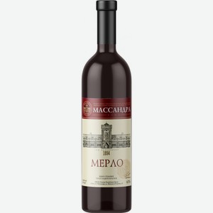 Вино Массандра, Мерло полусладкое, 750 мл, Красное, Полусладкое