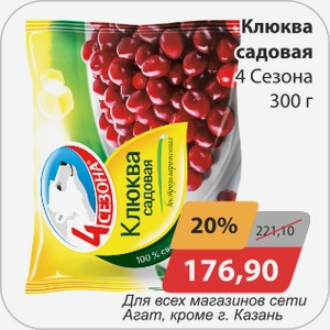 Клюква садовая 4 Сезона 300 г