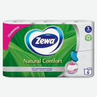 Туалетная бумага   Zewa   Natural Comfort, 3 слоя, 6 рулонов