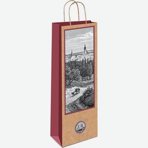 Подарочная упаковка Пакет на 1 бутылку вина, Путь (Крафт)