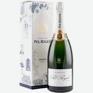 Игристое вино и шампанское Pol Roger Reserve Champagne AOC (gift box) 12.5% 1.5 л.